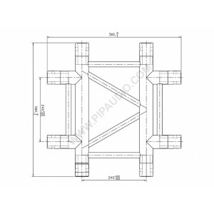 4-WAY Ъгъл F32T41H Cross Хоризонтален