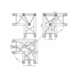 3-WAY Ъгъл F33C33 90˚