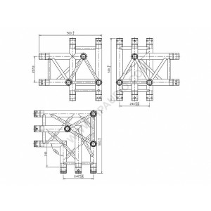 4-WAY Ъгъл F33C44 90˚